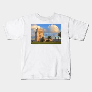 Torre de Belém. sunset Kids T-Shirt